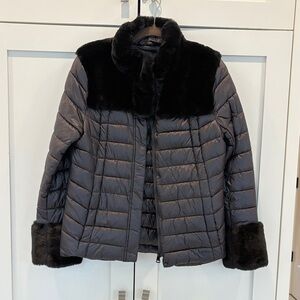 DKNY Black and Gray Puffer Jacket